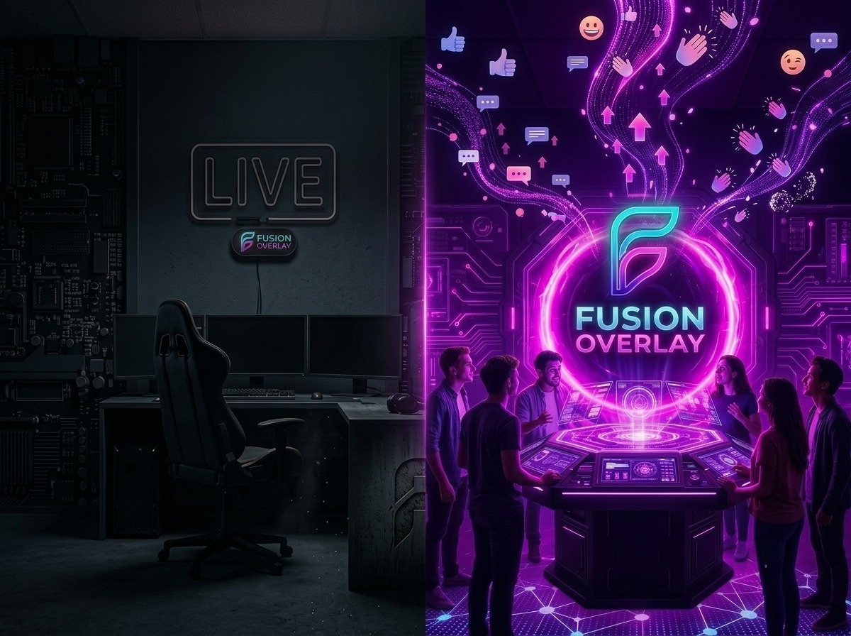 <span style="color:#bfbfbf">Entre deux lives, la connexion ne s'arrête pas. Ton </span><span style="font-weight:bold;color:#ff00ff">portail</span><span style="color:#bfbfbf"> reste ton espace, </span><span style="color:#55ffff">toujours en ligne</span><span style="color:#bfbfbf">, toujours à portée de ta </span><span style="font-weight:bold;color:#ff00ff">communauté</span><span style="color:#bfbfbf">.</span>
